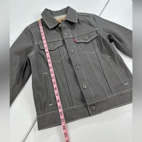 Levi's Big Boys' Classic Grey Denim Trucker Jacket Youth Medium 10-12 - Picture 4 of 11
